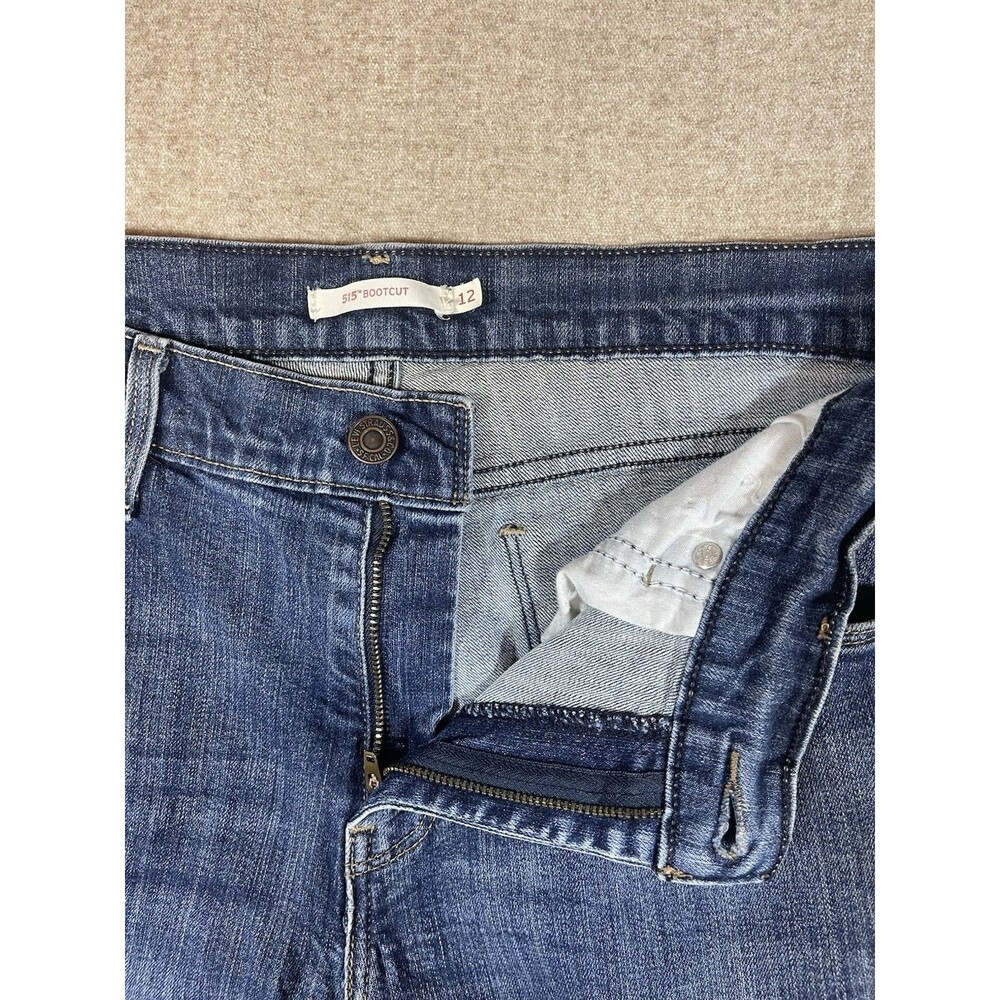 Levis 515 Womens Classic Bootcut 5 Pocket Denim Blue Jeans Size 12 *Flaws* - Picture 7 of 11
